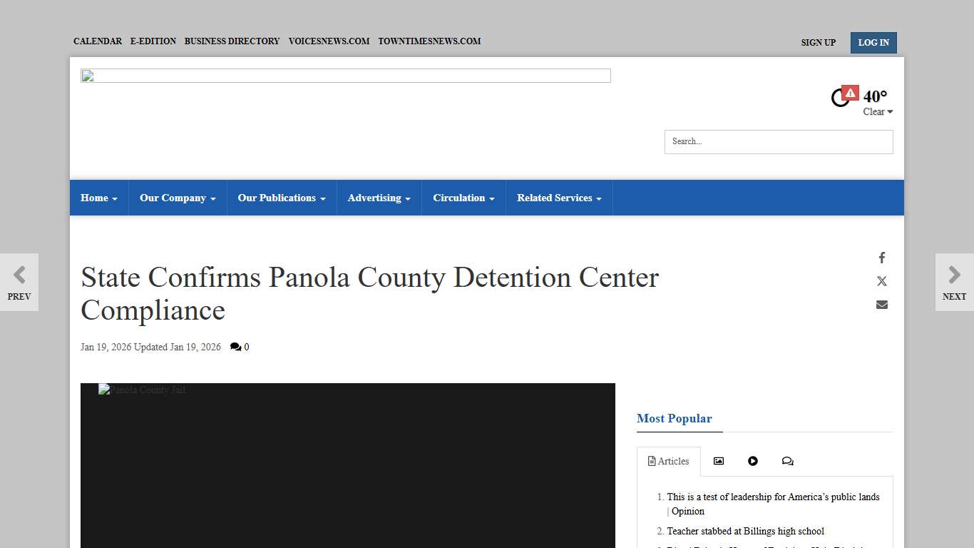 State Confirms Panola County Detention Center Compliance | primepublishers.com