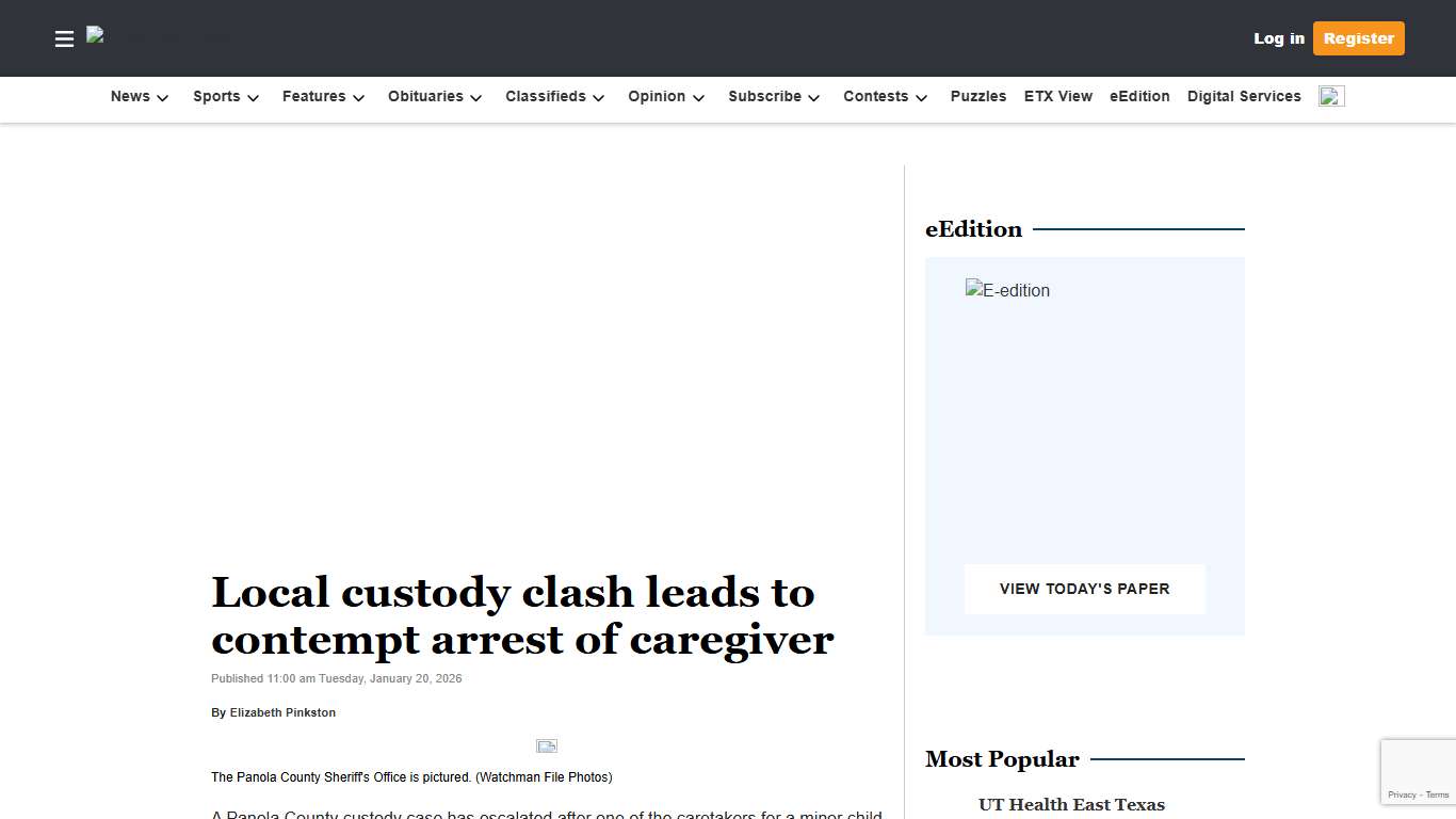 Local custody clash leads to contempt arrest of caregiver Panola Watchman